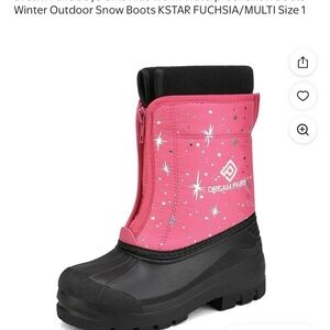 Dream Pairs Pink and Black Winter Boots